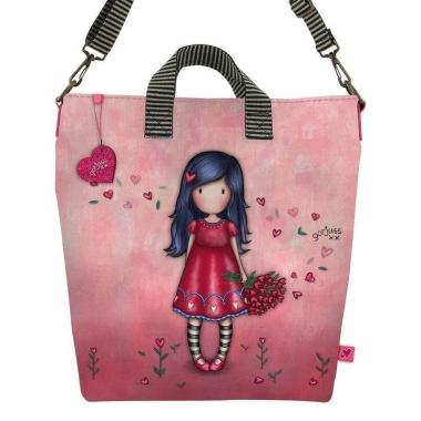 Gorjuss - sparkle & bloom tote bag with shoulder strap - love grows