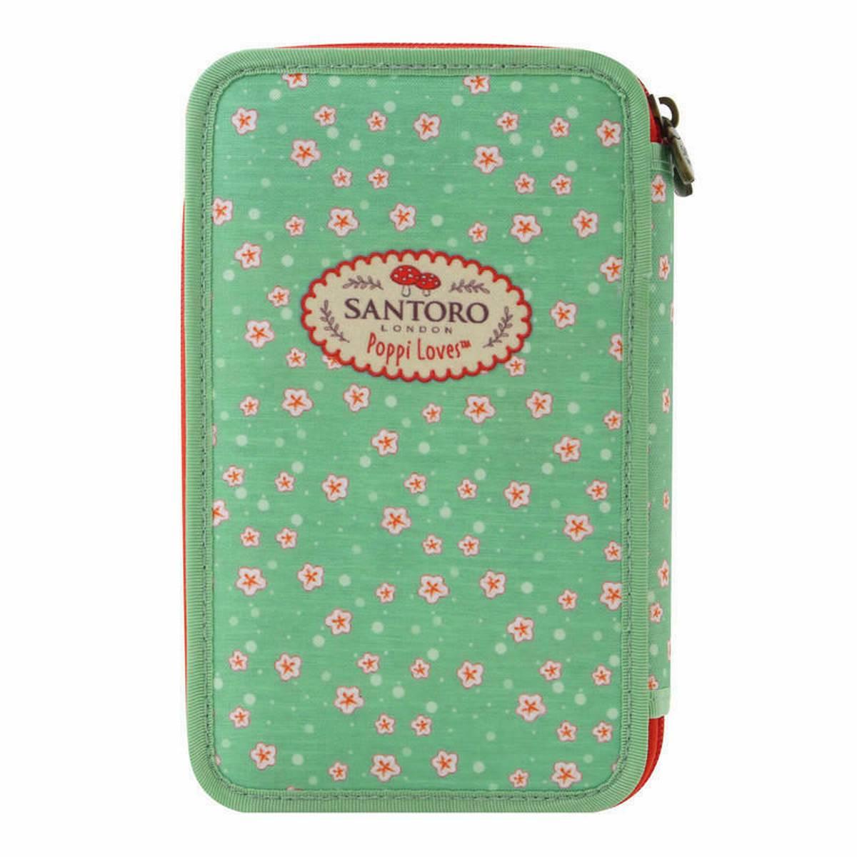 Santoro - astuccio 3 zip poppy loves