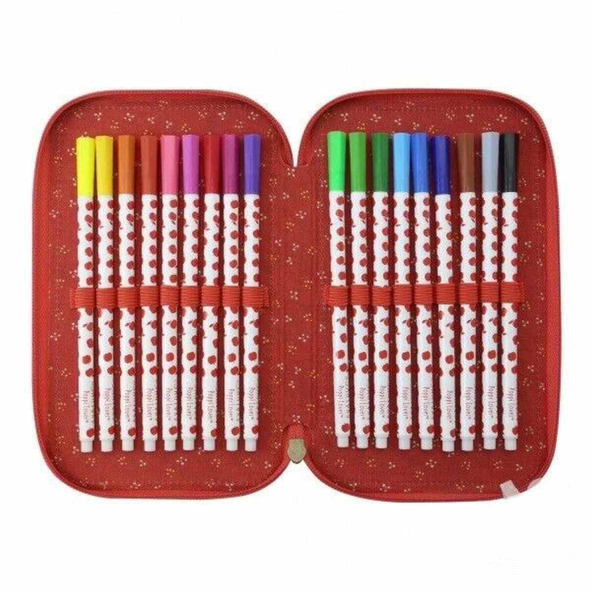 Santoro - astuccio 3 zip poppy loves