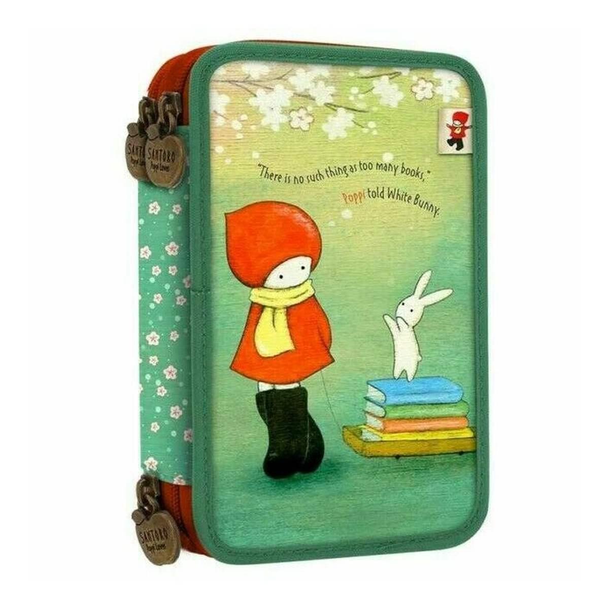 Santoro - astuccio 3 zip poppy loves