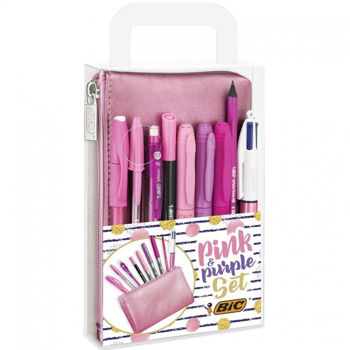 Bic - writing set pink & purple