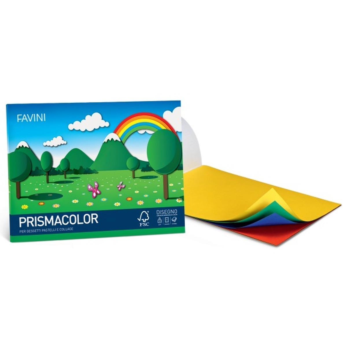 Favini - album cartoncino monoruvido prisma color - a4 - 10 fg - 128 gr