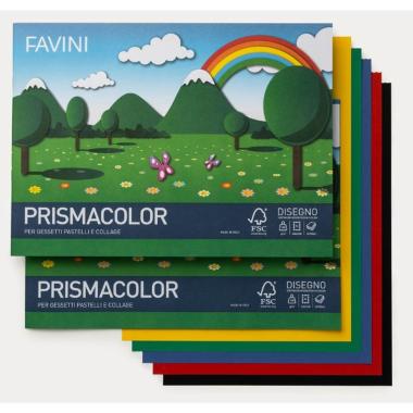 Favini - album cartoncino monoruvido prisma color - a4 - 10 fg - 128 gr