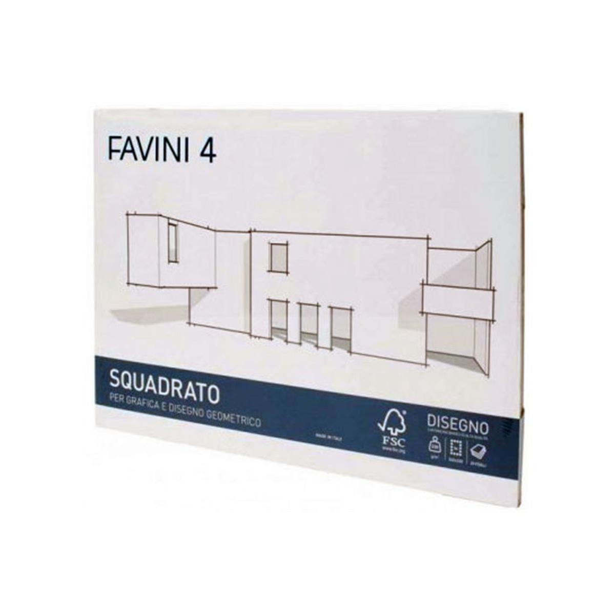 Favini - album cartangoli favini 4 liscio riquadrato - 20 fg - 220 gr - 33 x 48 cm