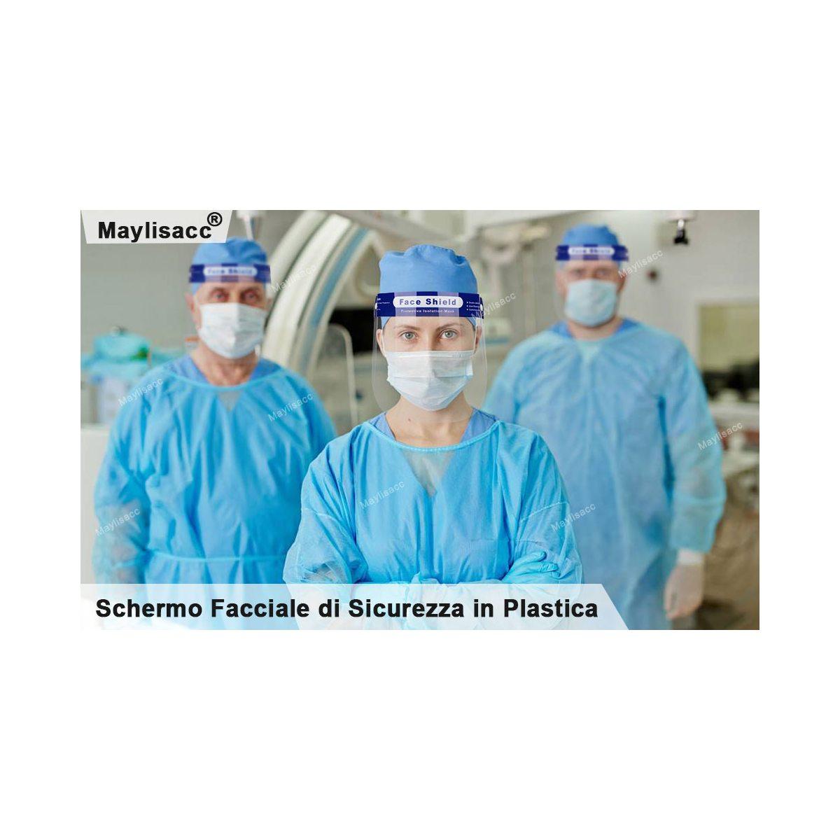 Visiera protettiva trasparente facciale