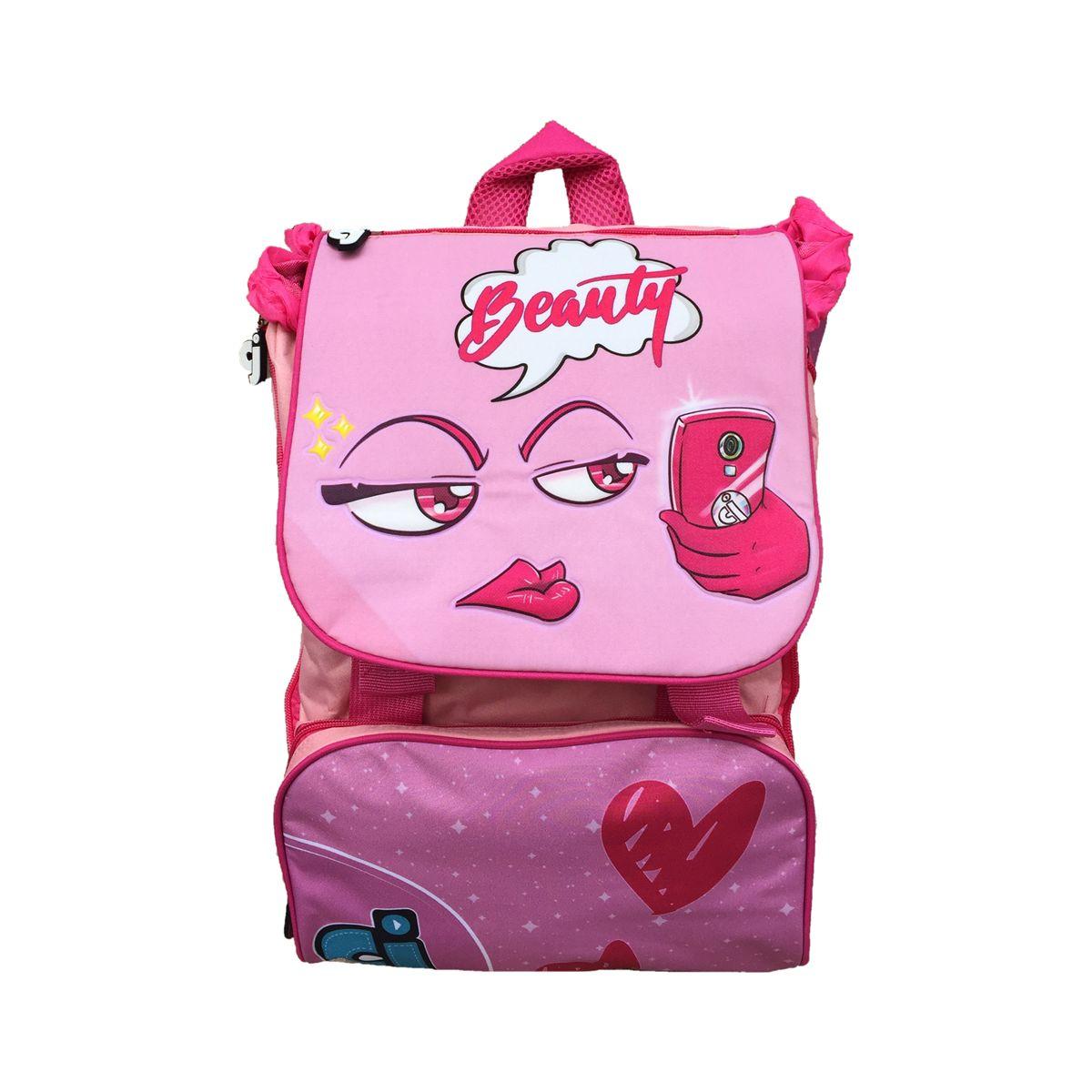 Zaino estensibile bambina faccine - dimensione 40 x 29 x 28 cm