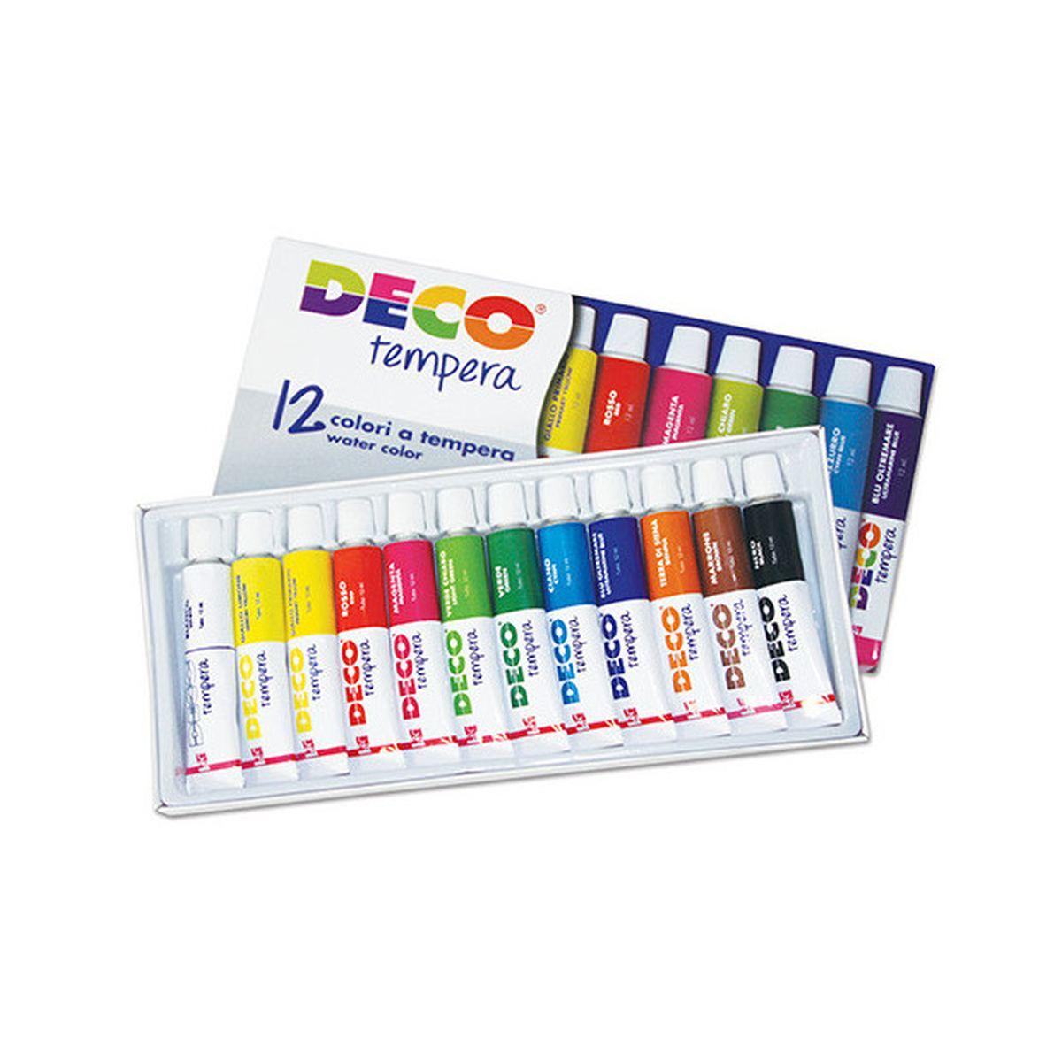 Deco - tempera confezione 12 tubi da 12 ml