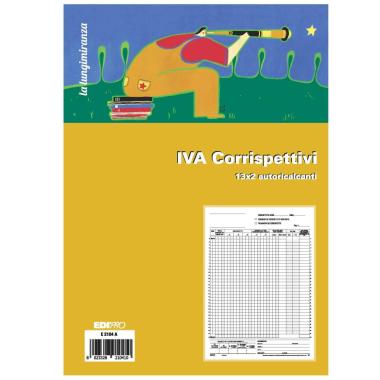 Edipro - registro prima nota iva corrispettivi - 13 fogli - 2 copie - 29,7 x 22,5 cm