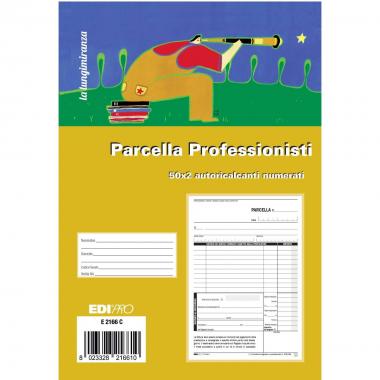 Edipro - blocco fattura, parcella professionisti 50 fogli x 2 copie autoricalcante numerata - formatp 22 x 14,8 cm