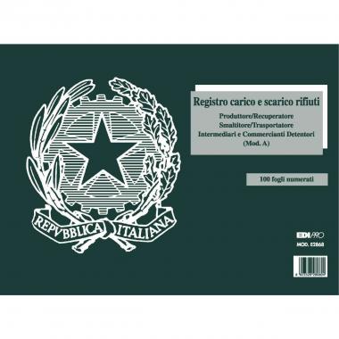 Edipro - blocco carico/scarico rifiuti detentori (modello a) 100 pagine numerate - formato 22,5 x 29,7 cm