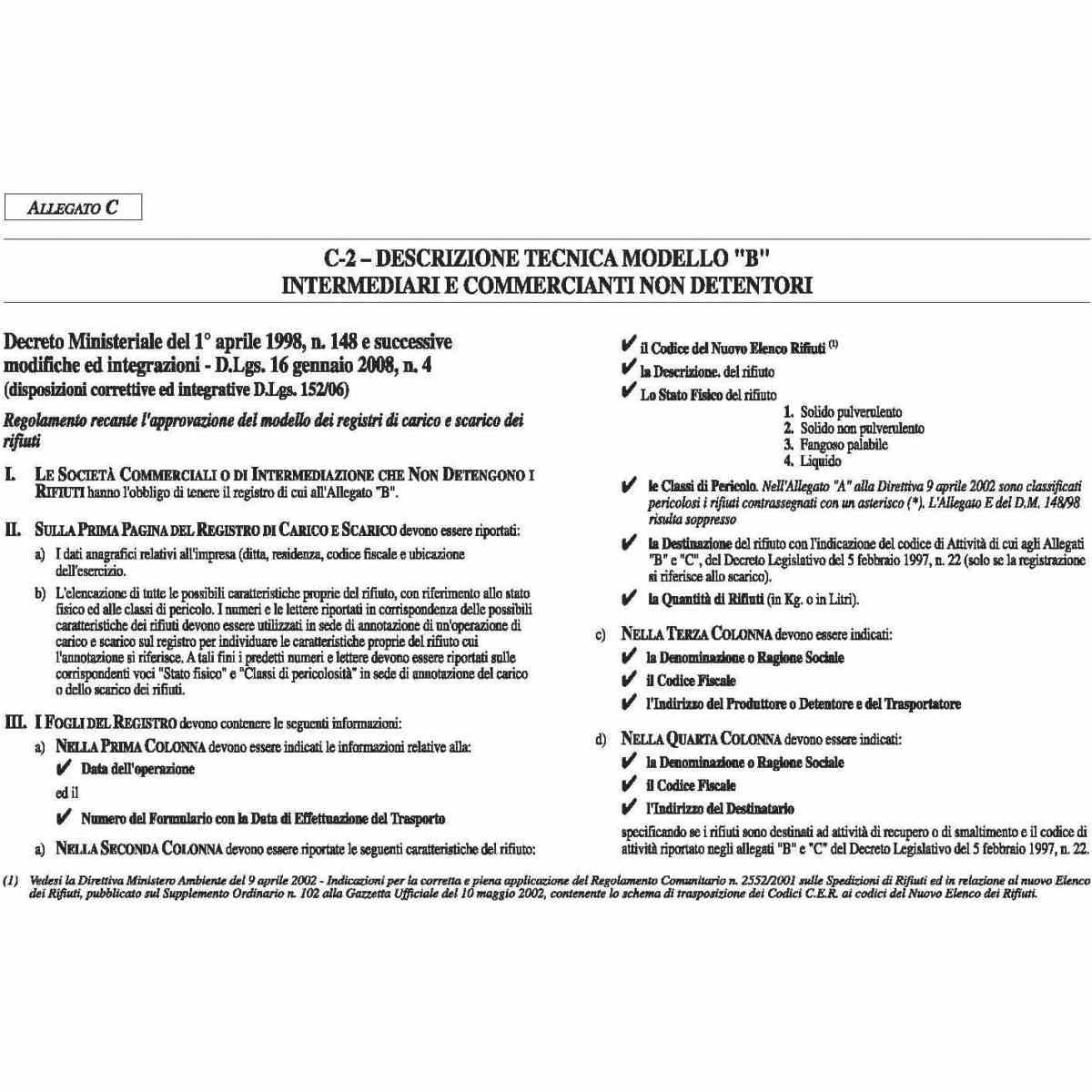 Edipro - blocco carico/scarico rifiuti non detentori (modello b) 100 pagine numerate - formato 22,5 x 29,7