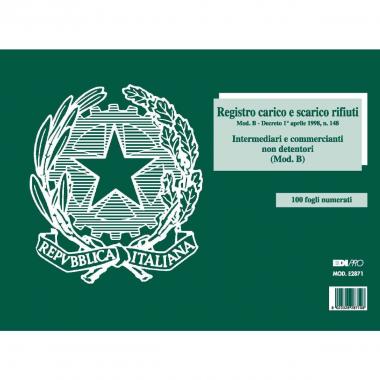 Edipro - blocco carico/scarico rifiuti non detentori (modello b) 100 pagine numerate - formato 22,5 x 29,7