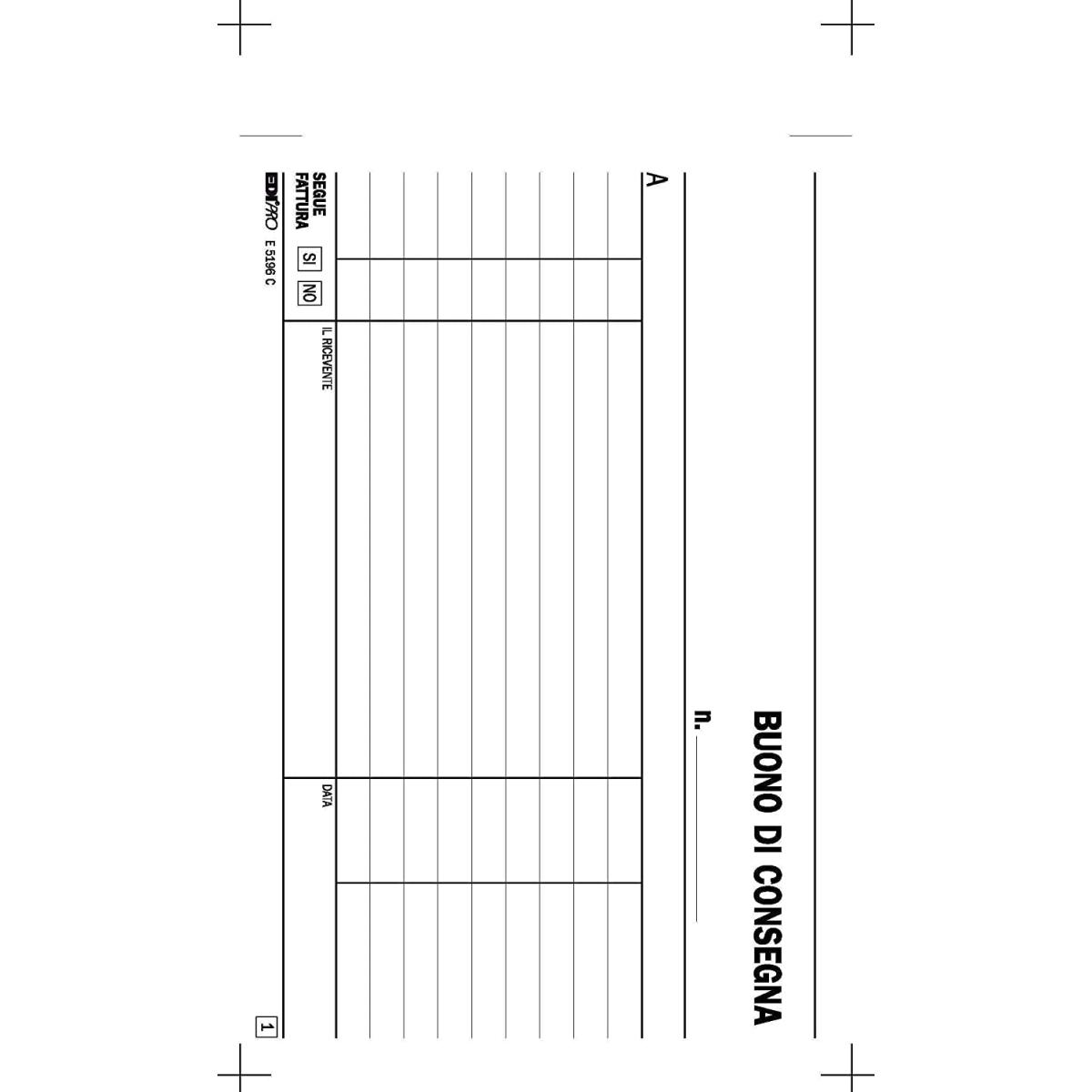 Edipro - blocco buono di consegna 50 x 2 autoricalcante - 9,9 x 17 cm
