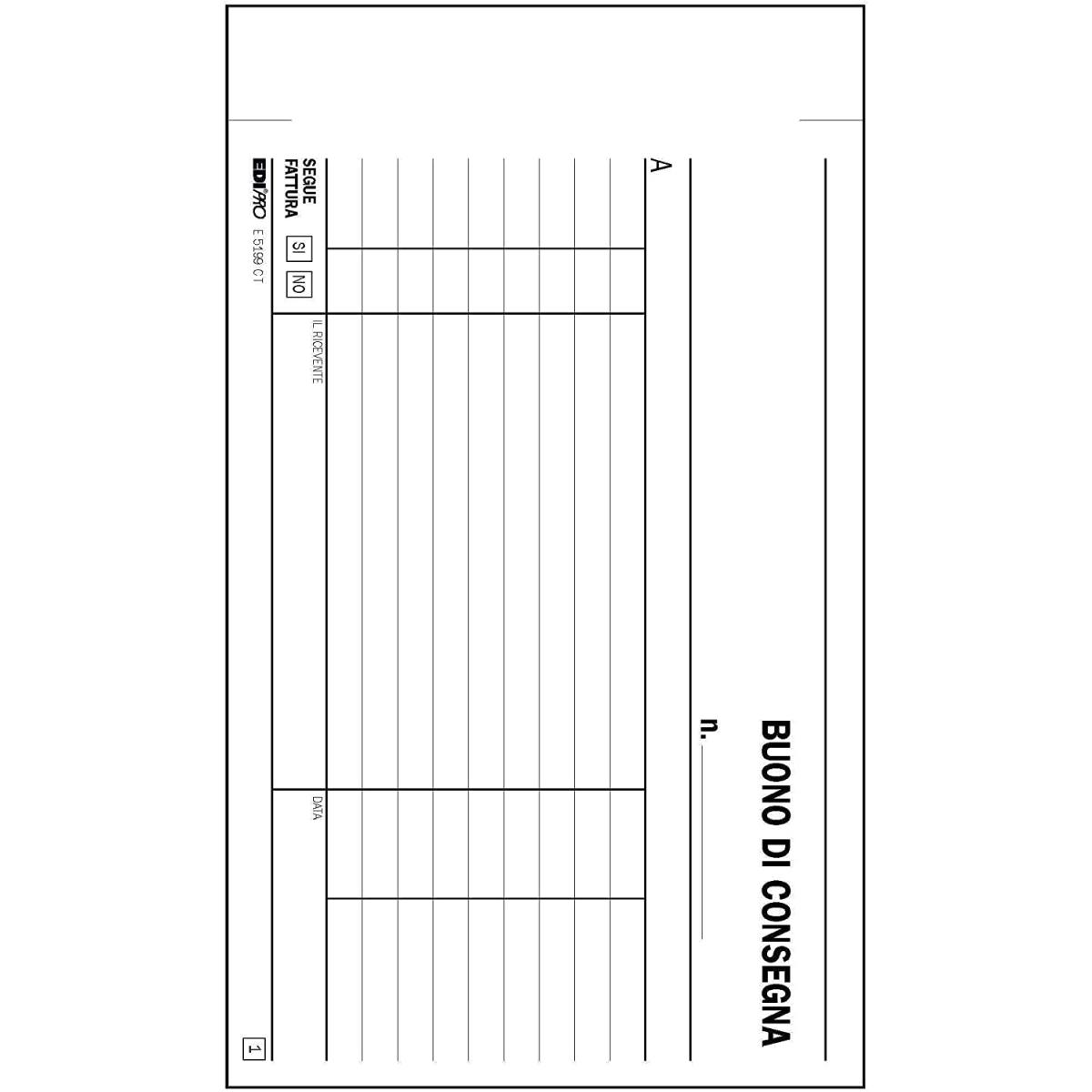 Edipro - blocco buono di consegna 33 x 3 autoricalcante - formato 9,9 x 17 cm