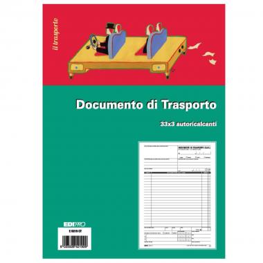 Edipro - blocco documento di trasporto 33 x 3 autoricalcante - formato 29.7 x 22 cm