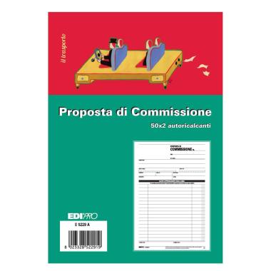 Edipro - blocco copia commissione 50 x 2 autoricalcante - formato 22 x 14,8 cm
