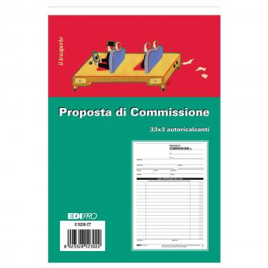 Edipro - blocco copia commissione 33 x 3 autoricalcante - formato 22 x 14,8 cm