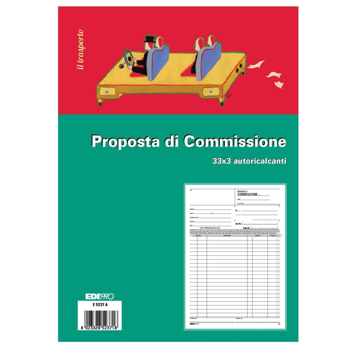 Edipro - blocco copia commissione 33 x 3 autoricalcante - formato 29,7 x 22 cm