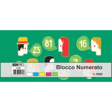 Edipro - blocco lotteria numerato 1/1000 (set di 10 blocchi da 100 numeri) - 6 x 13 cm