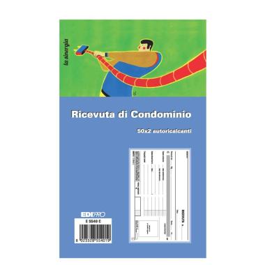 Edipro - blocco ricevuta di condominio 50 x 2 autoricalcante - formato 29,7 x 21 cm
