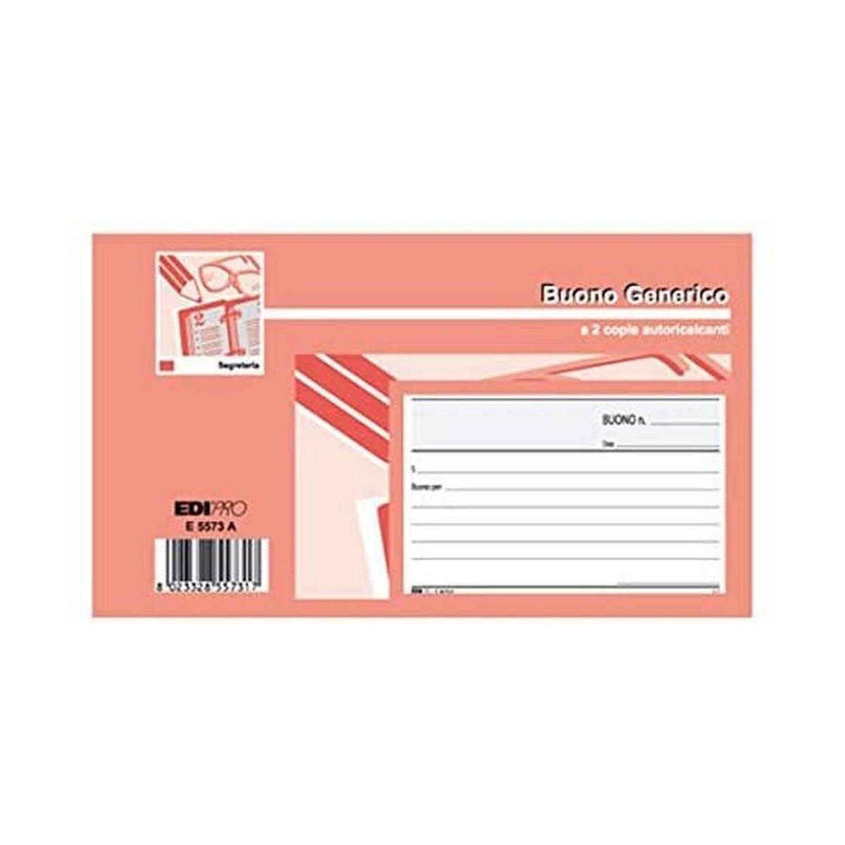 Edipro - blocco buono generico 50 x 2 autoricalcante - formato 9,9 x 17 cm