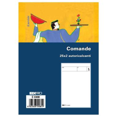 Edipro - blocco comande 25 x 2 autoricalcante - formato 10,5 x 7,5 cm