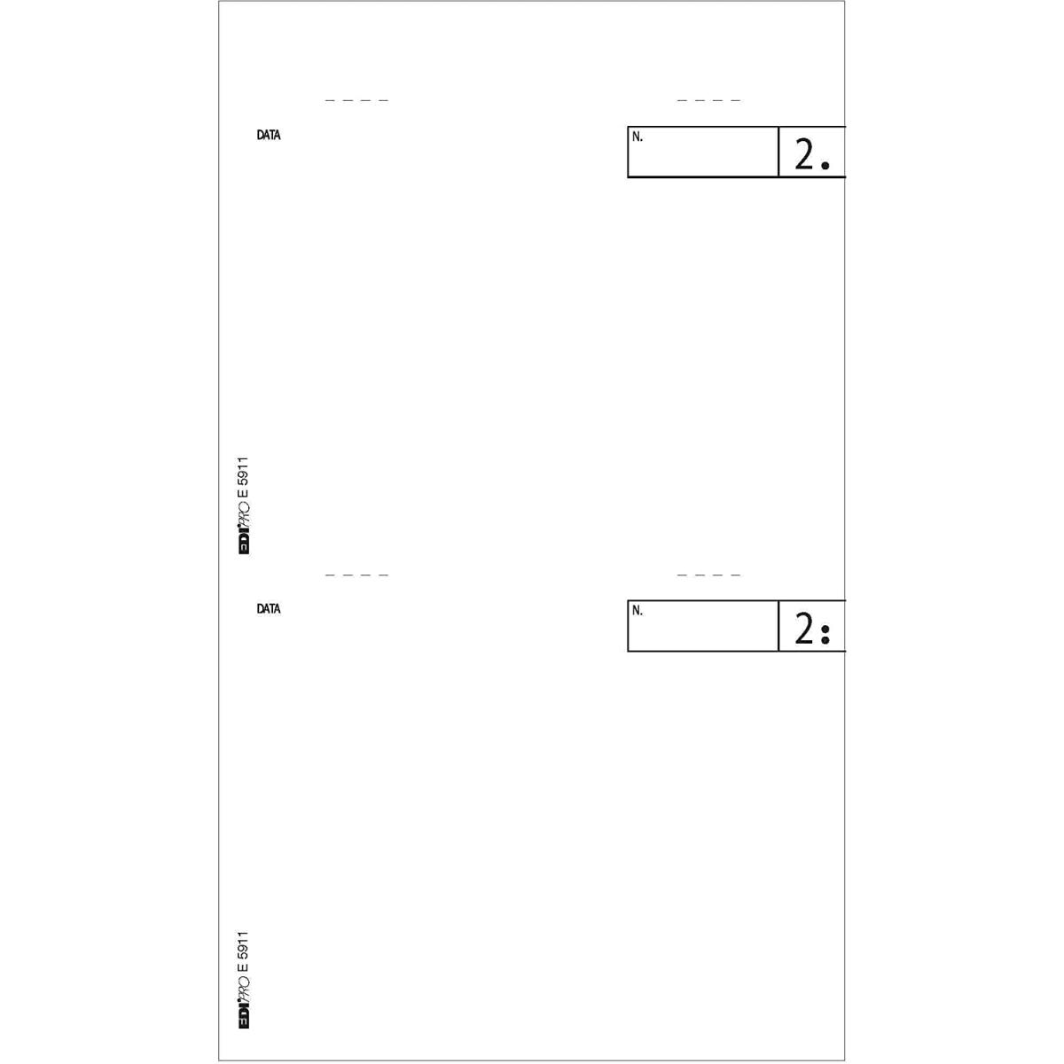 Edipro - blocco comande 2 tagliandi 25 x 3 autoricalcante - foirmato 17 x 9,9 cm