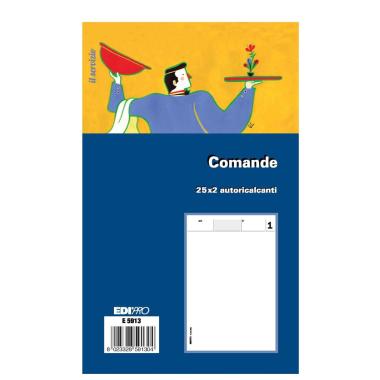 Edipro - blocco comande 25 x 2 autoricalcante - formato 17 x 9,9 cm