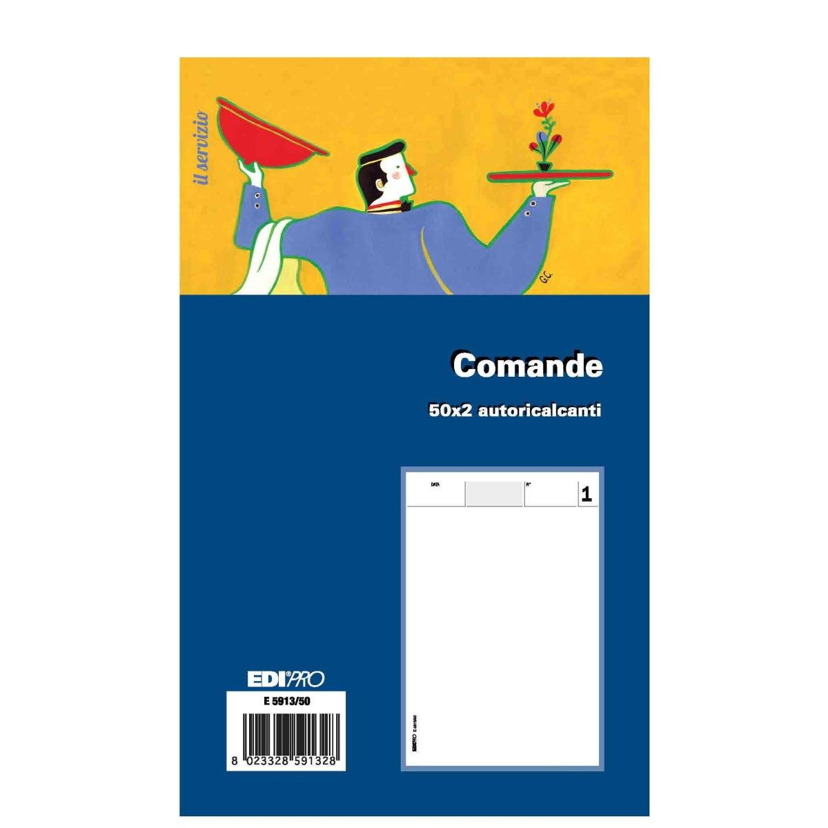 Edipro - blocco comande 50 x 2 autoricalcante - 17 x 9,9 cm