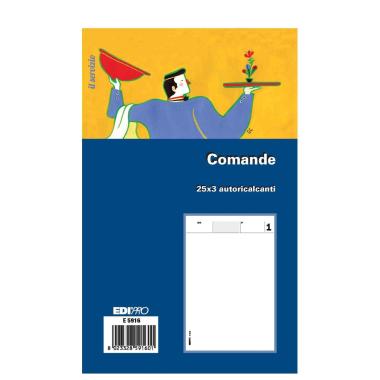 Edipro - blocco comande 25 x 3 autoricalcante - formato 17 x 9,9 cm