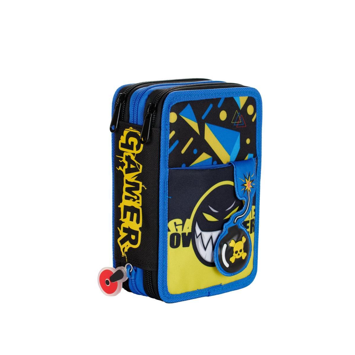 Giochi preziosi - astuccio 3 zip gamer pixel