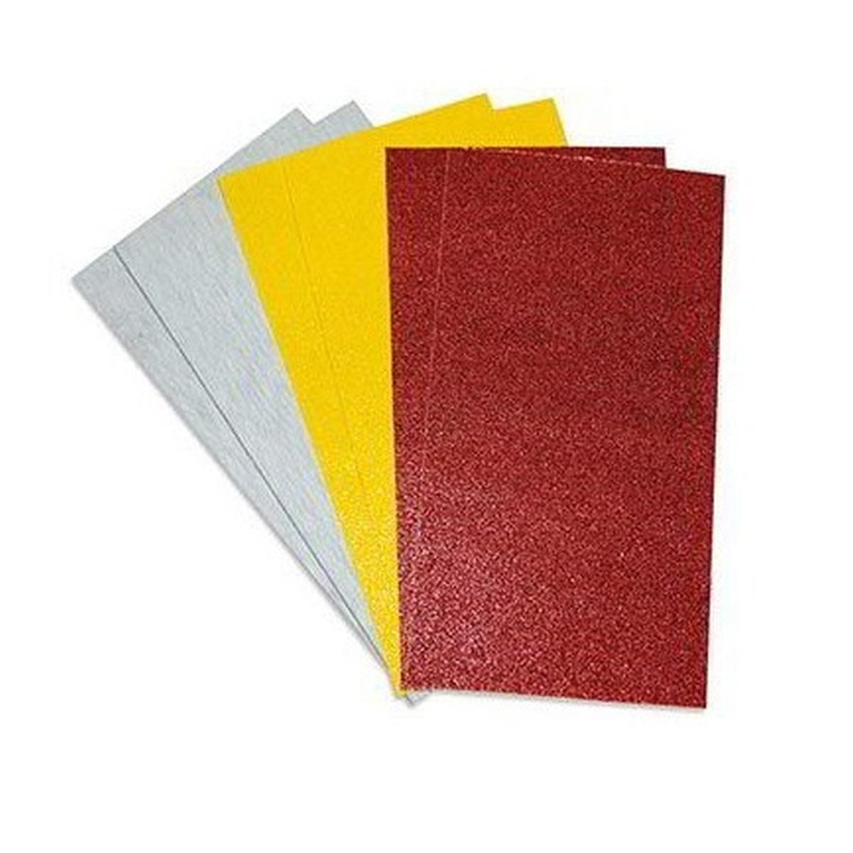 Carta abrasiva a fogli cm.8,5 x 16 - 6 pz grane assortite