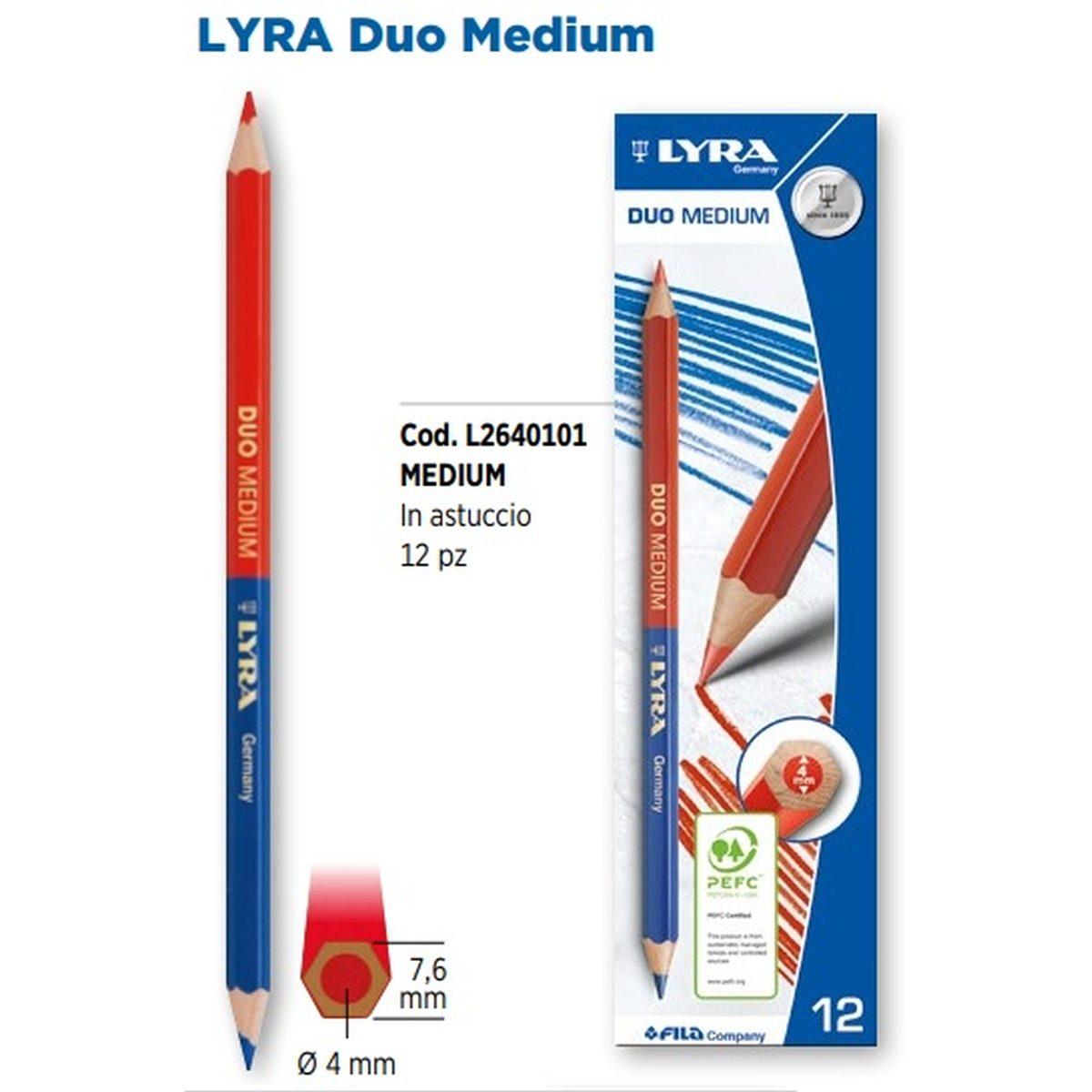 Lyra duo medium - matita esagonale bicolore (rosso/blu)