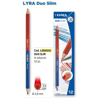 Lyra duo slim - matita esagonale bicolore (rosso/blu)