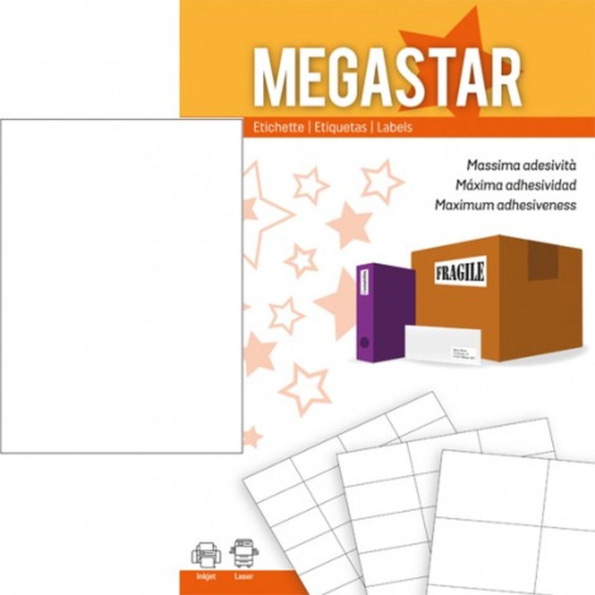 Etichette adesive in fogli a4 - 100 fg - 210 x 297 mm