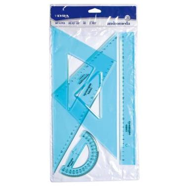 Lyra andromeda set: riga da 30 cm - goniometro 12/180° - due squadfre 30/45° - 30/60°
