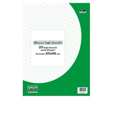 Lebez - blocco 20 fogli bianchi per lavagna mobile - formato 65 x 98 cm - 80 gr/mq