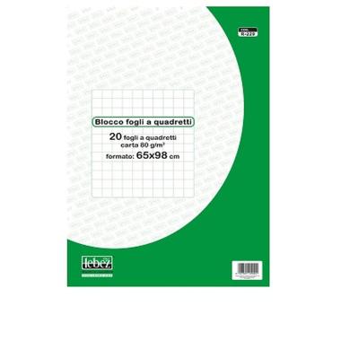 Lebez -  blocco 20 fogli quadretti per lavagna mobile - formato 65 x 98 cm - 80 gr/mq