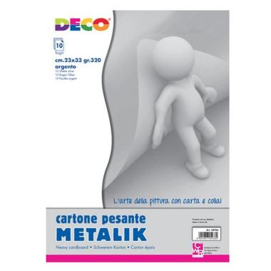 Cartone metalik argento da 320 gr/mq - formato 23 x 33 cm