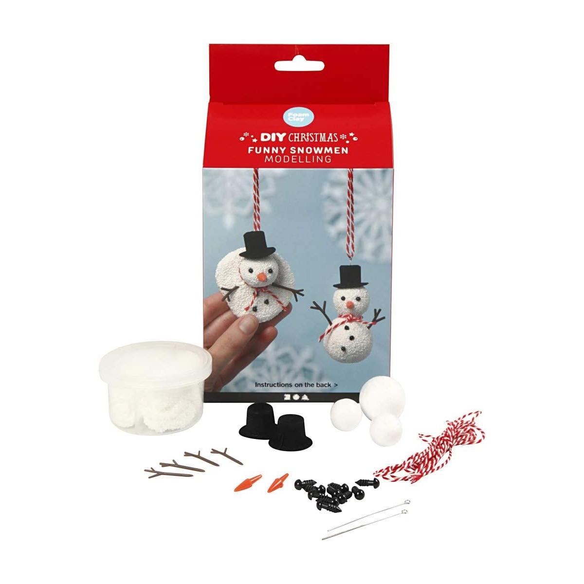 Funny snowmen creativ christmas - simpatico pupazzo di neve, da modellare, 1 set