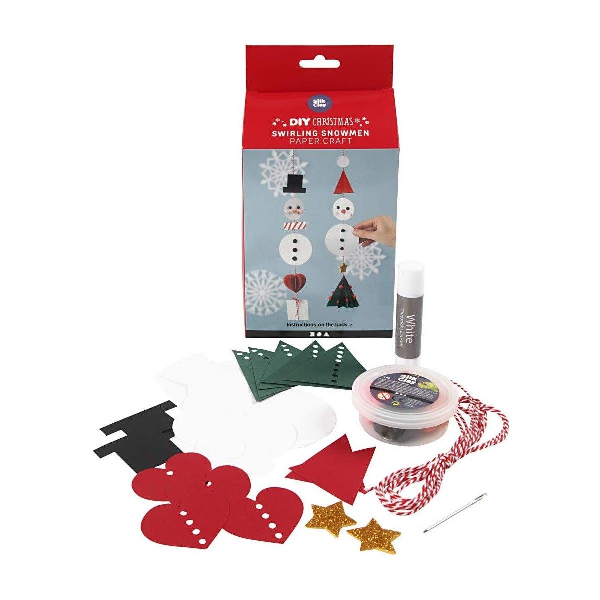 SWIRLING SNOWMEN CREATIV CHRISTMAS<br />PUPAZZO DI NEVE GIREVOLE, CARTONCINO CON DECORAZIONI, 1 SET