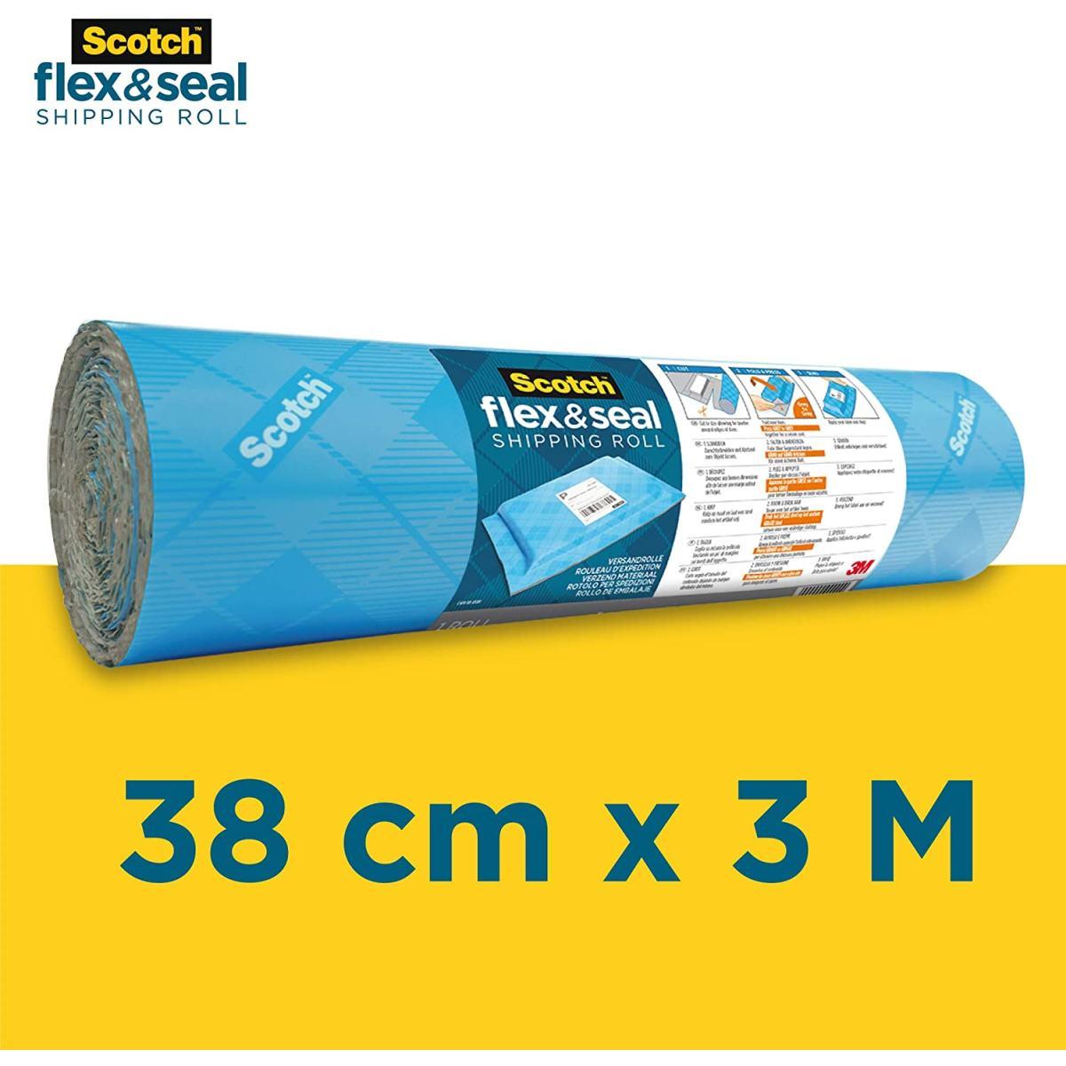 Scotch flex & seal shipping roll - rotolo di spedizione - 38 cm x 3 mt