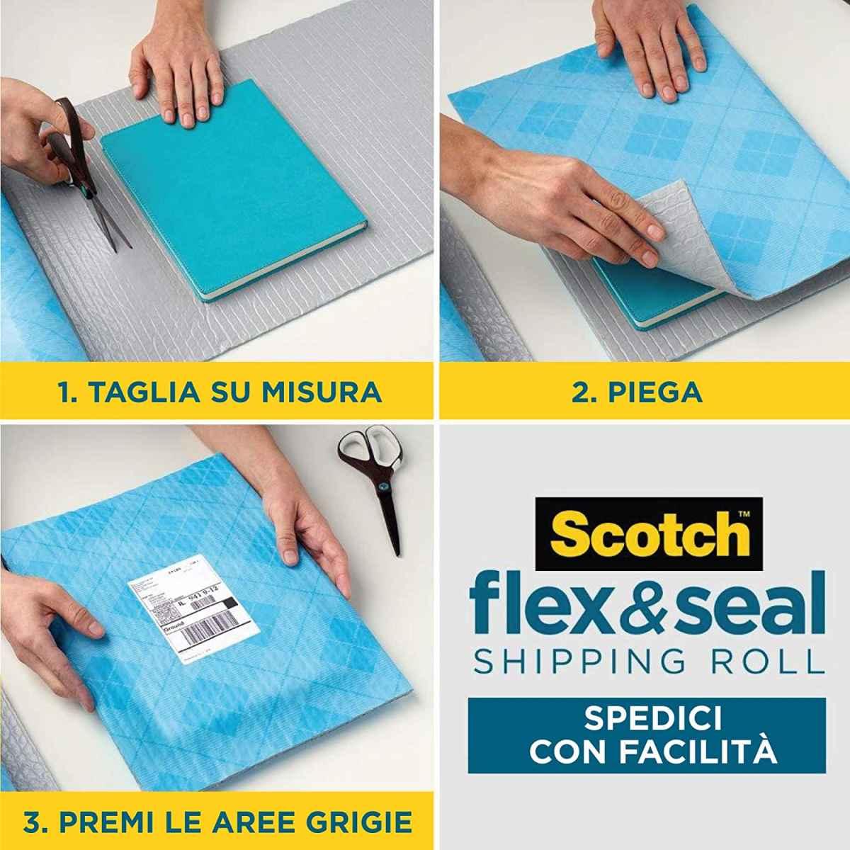 Scotch flex & seal shipping roll - rotolo di spedizione - 38 cm x 3 mt