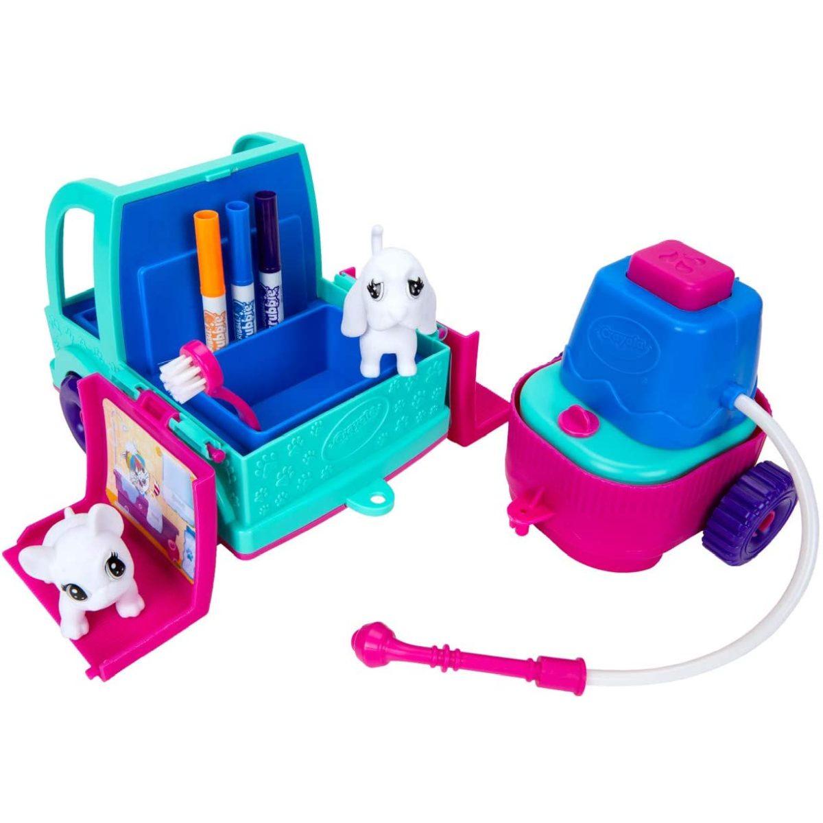 Crayola washimals - set spa in viaggio, per giocare, colorare e fare il bagnetto ai cuccioli, gioco e regalo, da 3 anni