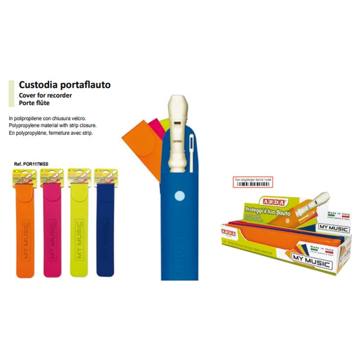 Arda - custodia portaflauto in ppl con chiusura in velcro