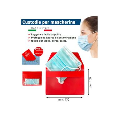 Custodia porta mascherina con patella di chiusura 13,5 x 9,5 cm