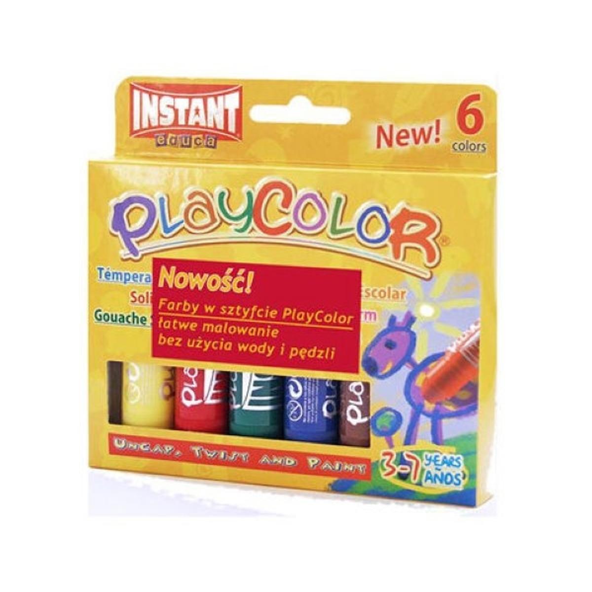Tempera solida stick da 6 ass.playcolor one instant