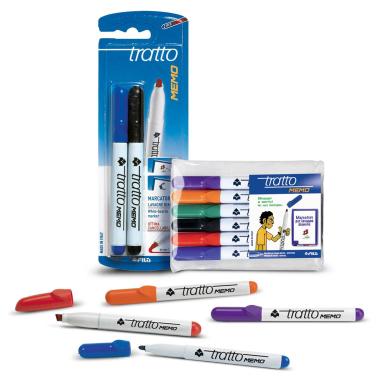 Tratto memo - punta tonda - con inchiostro cancellabile a secco per lavagne bianche -