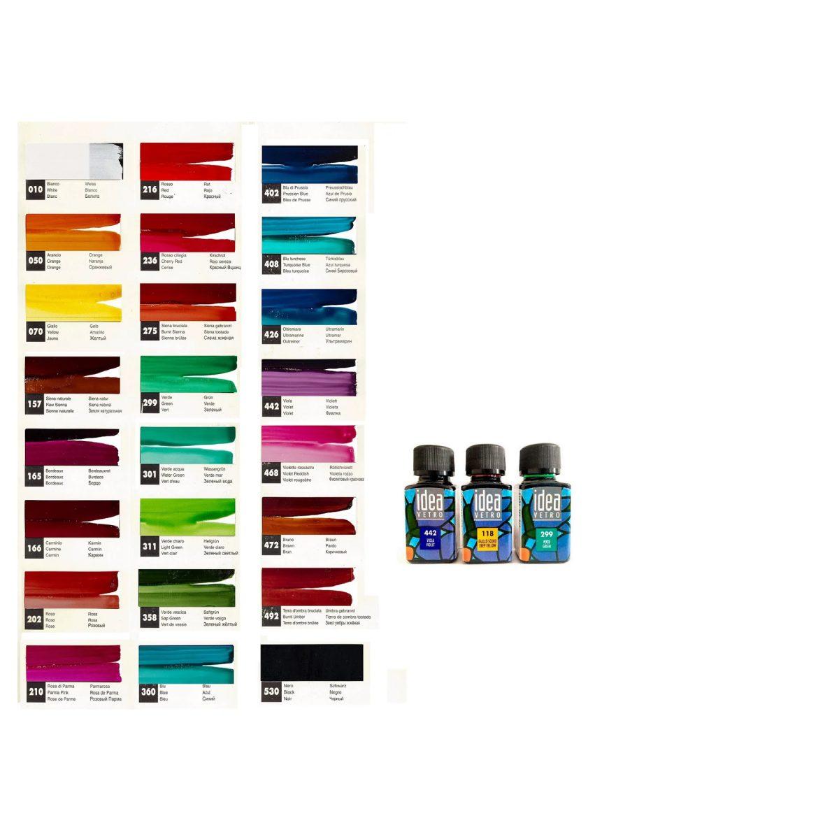 Maimeri - idea vetro - colori per vetro - flacone in plastica da 60 ml -