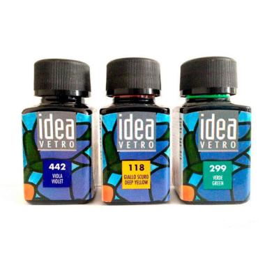 Maimeri - idea vetro - colori per vetro - flacone in plastica da 60 ml -